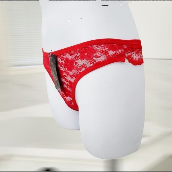 2/$20 Brand New Red Lace G String T-Back Panties Underwear One Size - Picture 2 of 6
